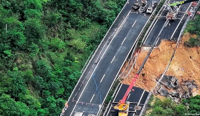 China: colapsó una autopista y hay al menos 19 muertos